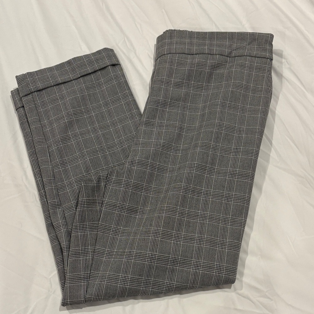 Rachel Zoe Women's Gray Plaid Straight Leg Pants